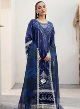 Saad Shaikh Luxury Eid Embroidered Lawn 3 Piece Unstitched Suit SSK24E TAWNY